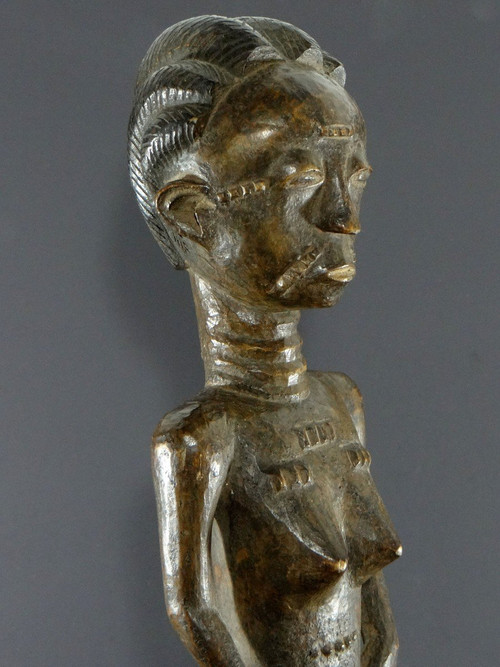 Côte d'Ivoire, Peuple Baoulé, Vers 1950, Statue Féminine Baoulé Ou Abron.