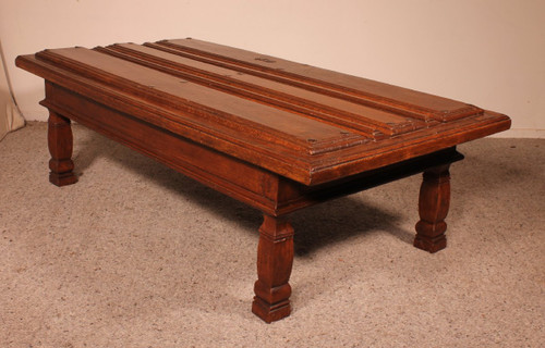 Coffee Table Formed With An Old 17th Century Spanish Door In Chestnut