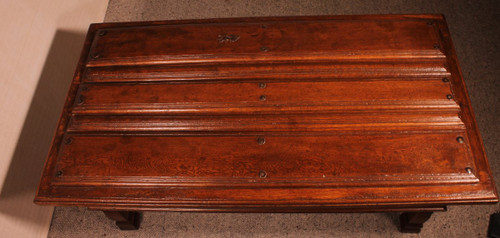 Coffee Table Formed With An Old 17th Century Spanish Door In Chestnut