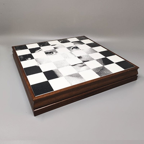 1970 Magnificent chess board - Game set - by Piero Fornasetti. Made in Italy