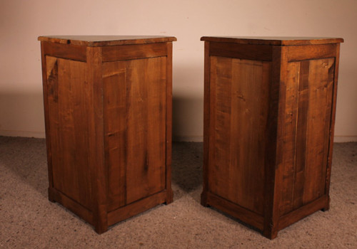 Pair Of Louis XV Polychrome Corners In Oak-19th Century