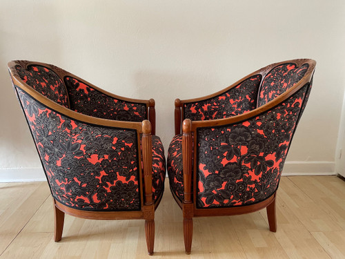 Pair of Art Deco armchairs in the style of Paul Follot