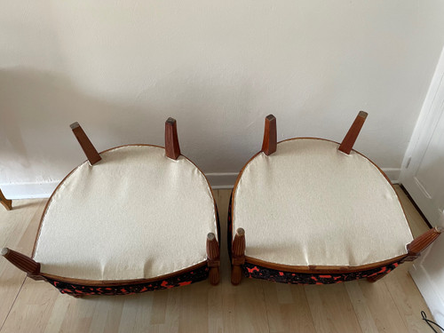 Pair of Art Deco armchairs in the style of Paul Follot