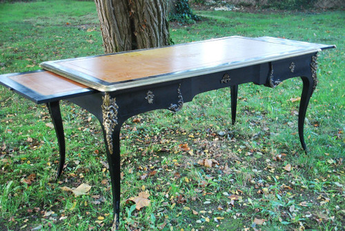 Flat Desk In Blackened Pear Wood, Louis XV