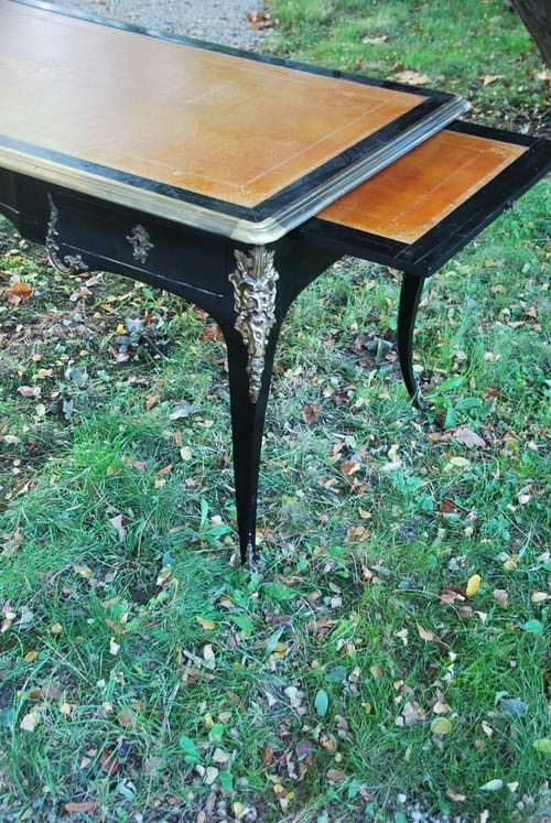 Flat Desk In Blackened Pear Wood, Louis XV