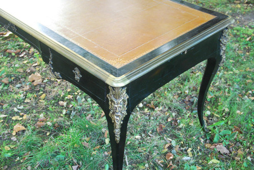 Flat Desk In Blackened Pear Wood, Louis XV