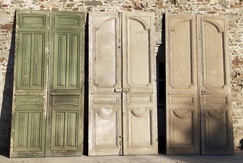 Qtà 3 grandi doppie porte antiche per grandi volumi Prestigiosa porta in legno