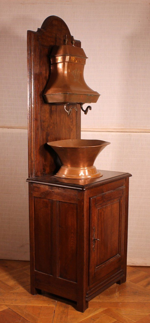 Lavabo Con Vasca In Rame - XIX Secolo-Francia