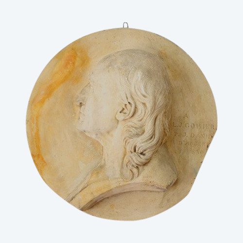 Large plaster medallion after David D'Angers (1788-1756), Late 19th century.