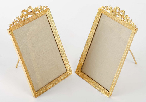 Pair Of Louis XVI Style Photo Frames In Gilt Bronze