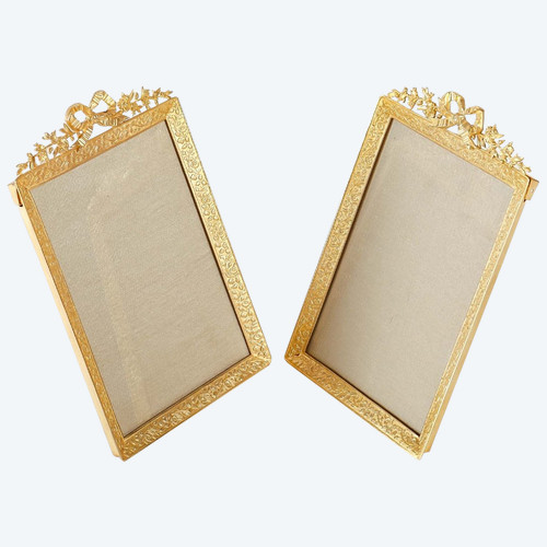 Pair Of Louis XVI Style Photo Frames In Gilt Bronze