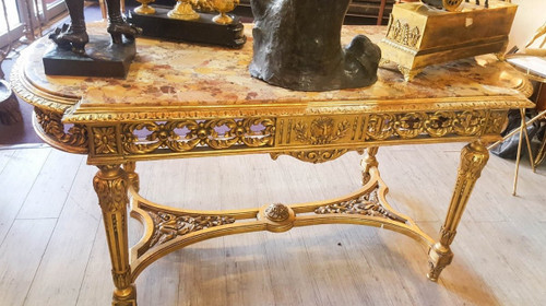 Center Table In Golden Wood Late Nineteenth