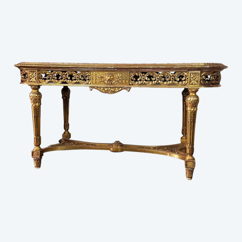 Center Table In Golden Wood Late Nineteenth