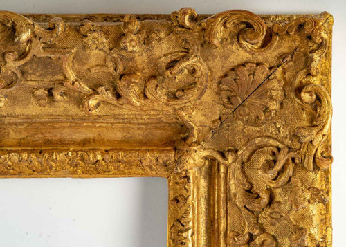 Very Beautiful Frame In Golden Carved Wood, Louis XIV Period - Regency