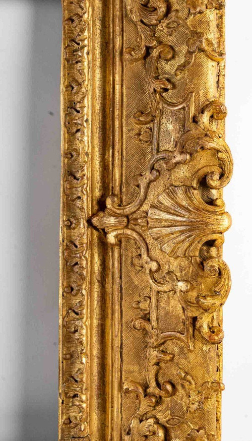 Very Beautiful Frame In Golden Carved Wood, Louis XIV Period - Regency