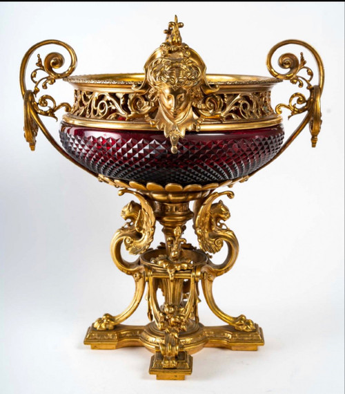 A Bohemian Crystal Table Center Cup Late Nineteenth Century