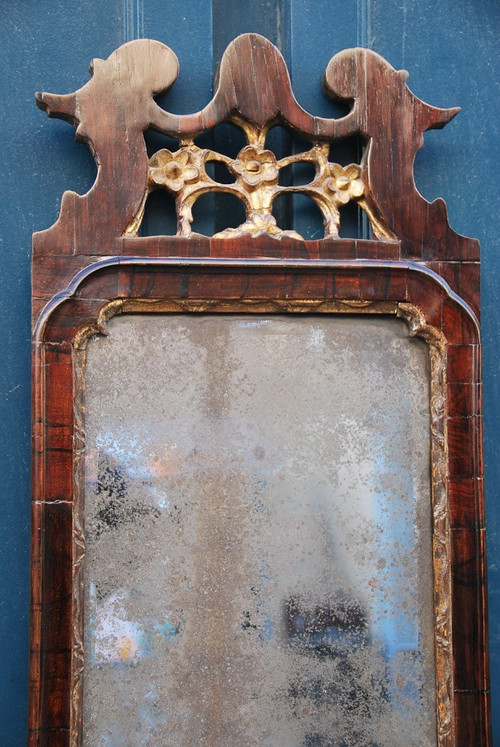 Small Mirror In Veneer And Golden Wood XVIII England