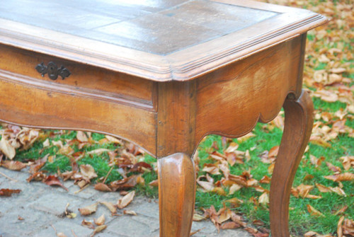 Flat Desk In Walnut Louis XV / 18th Century Period