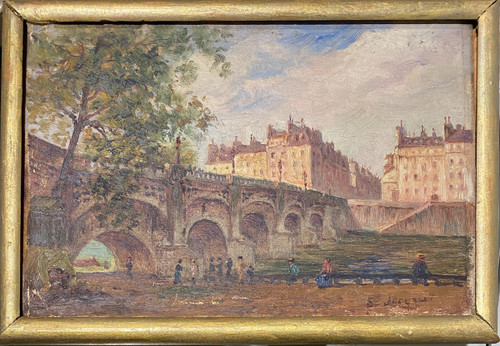 Eugène Jacquet (tätig Am Anfang Des 20. Jahrhunderts) - Paris Le Pont Neuf, Circa 1900