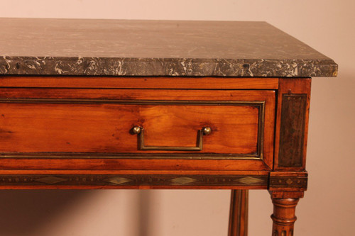 Louis XVI console in cherry wood, 18th century, stamped L.M. Pluvinet