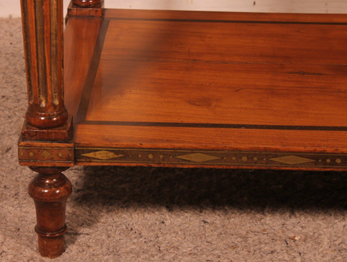 Louis XVI console in cherry wood, 18th century, stamped L.M. Pluvinet