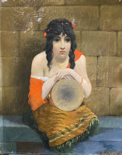 E. Chabot (xix-xx.) - Die Bohémienne Au Tambourin, 1913