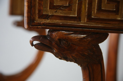 Fauteuil de bureau de style néogrec en noyer, Travail italien vers 1870