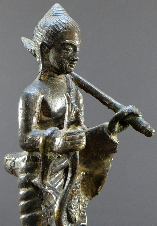 Cambodge, XIXème Siècle, Statue De Bouddha En Bronze.