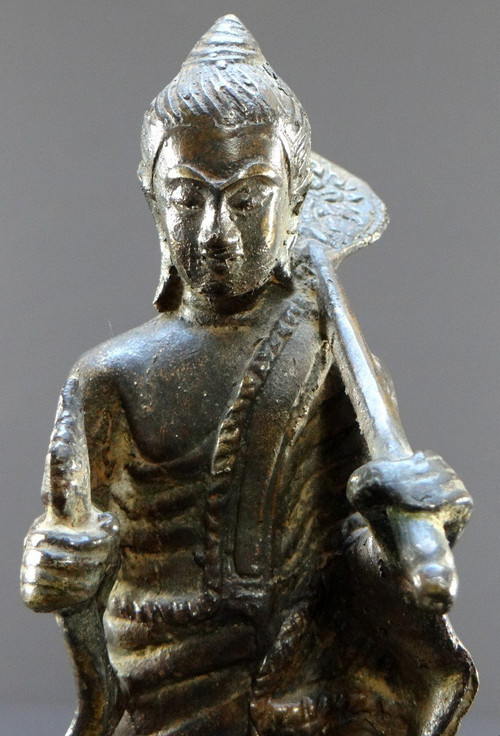 Cambodge, XIXème Siècle, Statue De Bouddha En Bronze.