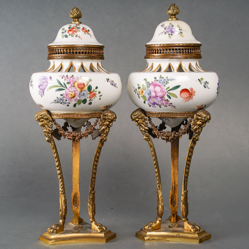 Pair Of Porcelain Perfume Burners Late Nineteenth Century