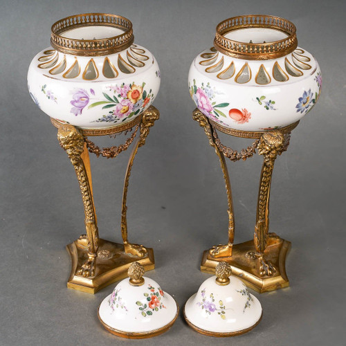 Pair Of Porcelain Perfume Burners Late Nineteenth Century