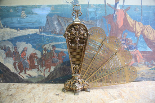 Napoleon III Gilded Bronze Firewall / Fan Screen