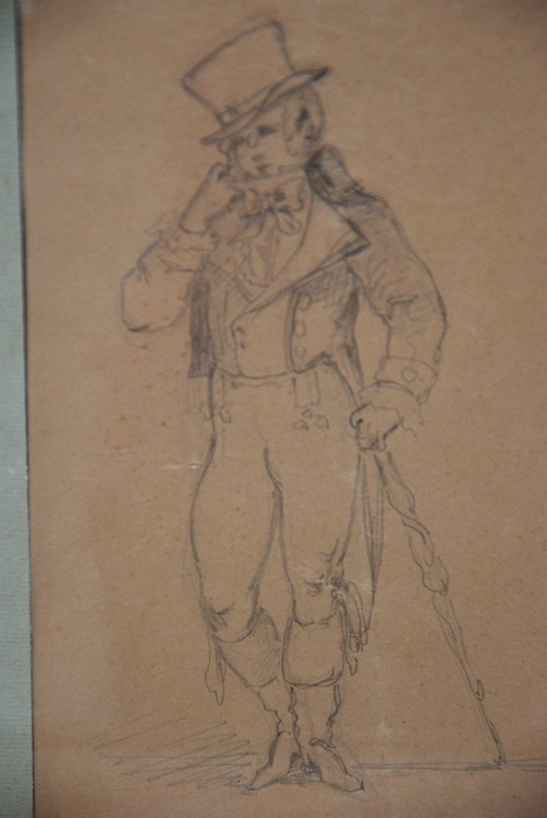 Dessin Dandy Par Horace Vernet  XIXe