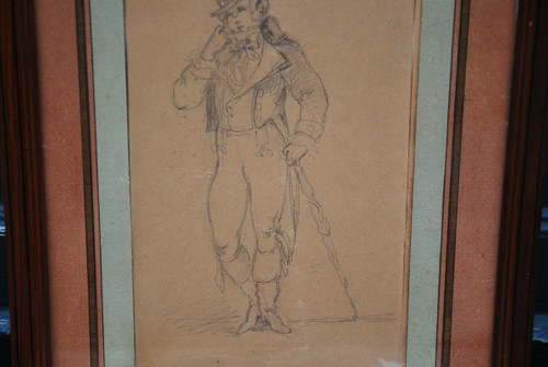 Dessin Dandy Par Horace Vernet  XIXe