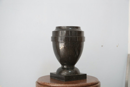 Black Marble Urn Vase.