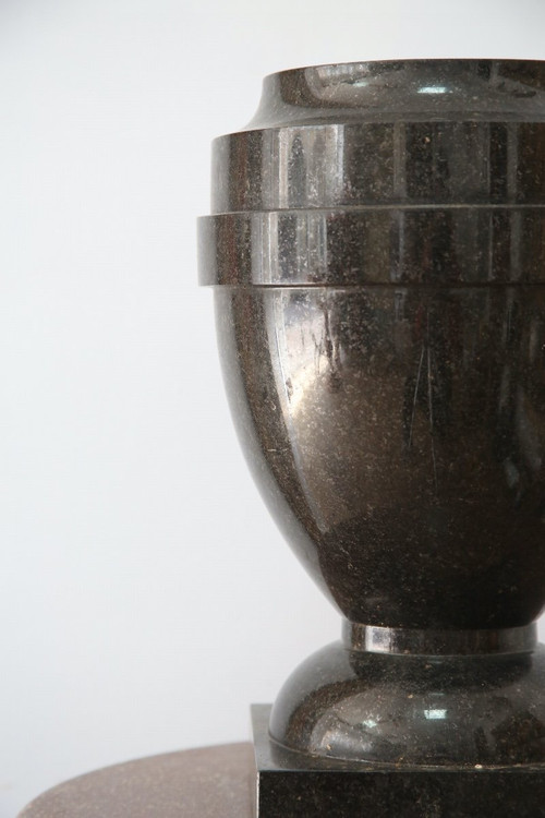 Black Marble Urn Vase.