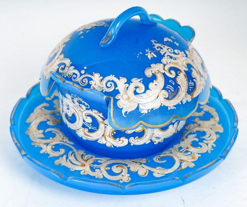 Candy Box In Blue Opaline Late Nineteenth