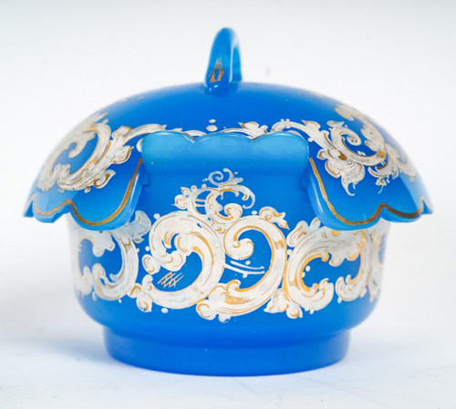 Candy Box In Blue Opaline Late Nineteenth