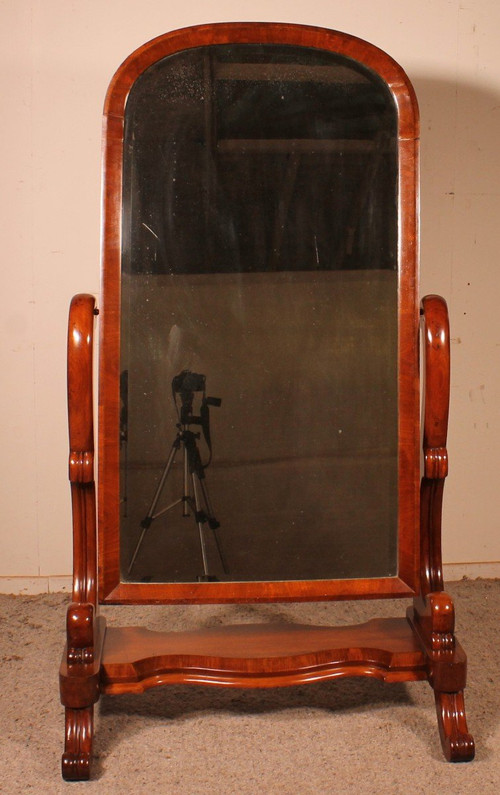 Mahogany Psyche Mirror-19th Century