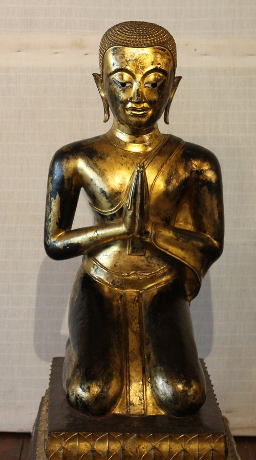 Grande Paire De Moine En Bronze-18° Siècle-Ayuttheya period