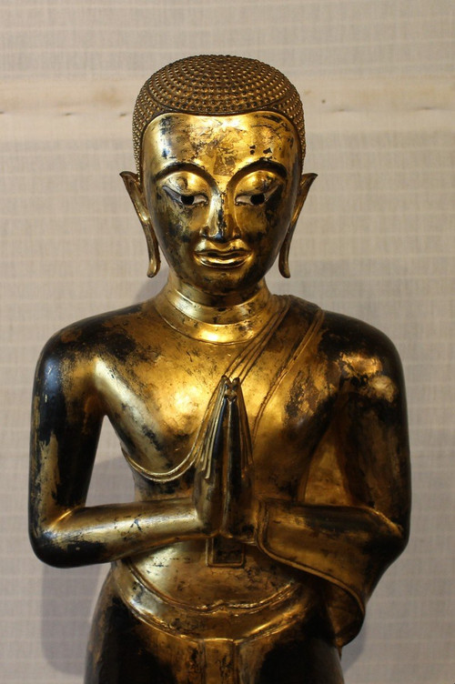 Grande Paire De Moine En Bronze-18° Siècle-Ayuttheya period