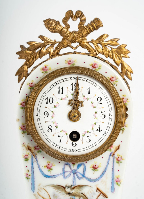 Miniature Porcelain Clock 19th Century