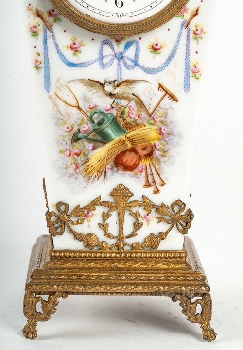 Miniature Porcelain Clock 19th Century