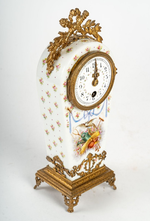 Miniature Porcelain Clock 19th Century