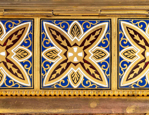 Cloisonne And Gilt Bronze Jewelry Box With Micromosaic Late Nineteenth Century