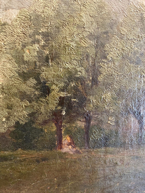 Impressionist School - Young Woman Under A Tree, Circa 1890