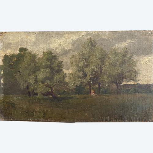 Impressionist School - Young Woman Under A Tree, Circa 1890