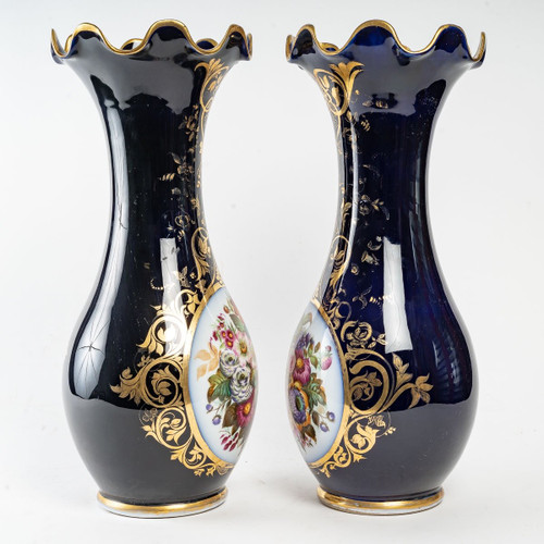 Pair Of Bayeux Porcelain Vases Late Nineteenth Century