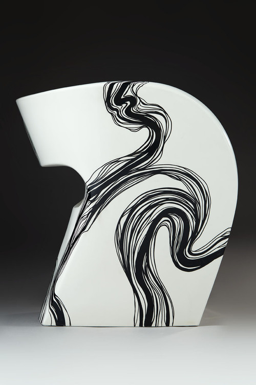 Smoke - Poltrona Little Albert di Ron Arad, dipinta a mano, firmata Amane