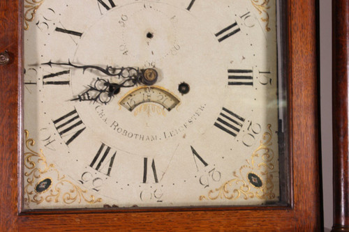 Pendule Du 18° Siècle De Charles Robotham En Chêne Leicester